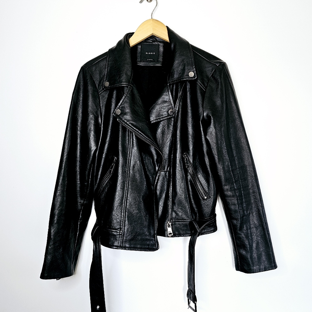 Ekodie Black Leather Jacket Large
